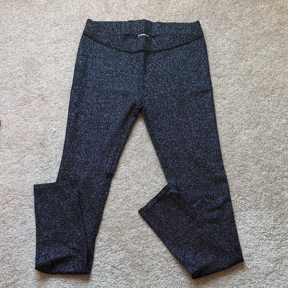 Express Shimmering Charcoal Leggings